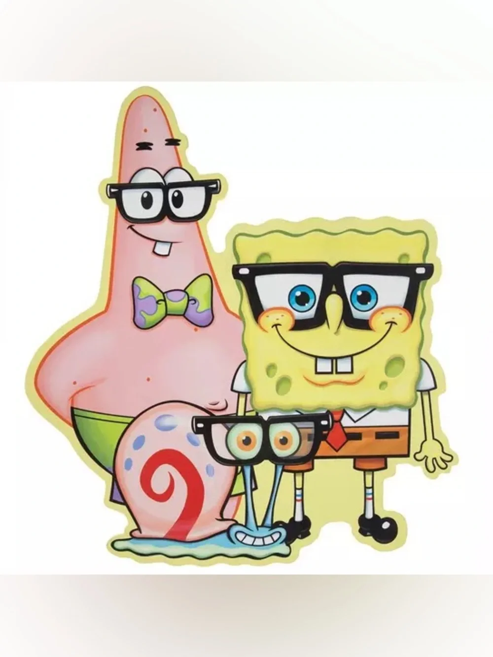 SpongeBob Gang Wearing Glasses Wood Wall Decor